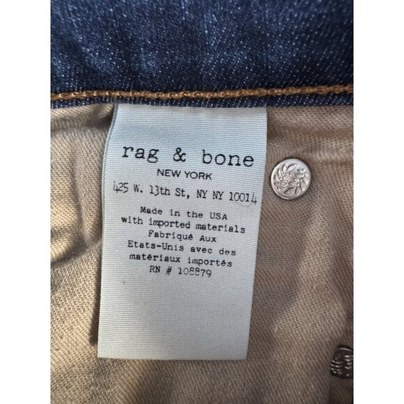 Rag & Bone Women's Sz 28 10 Inch Ankle Skinny High Rise Jeans in Mad River Blue - Picture 8 of 14